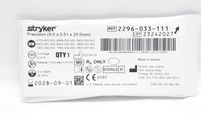 Stryker 2296-033-111 Precision 9.0 x 0.51 x 25.0mm
